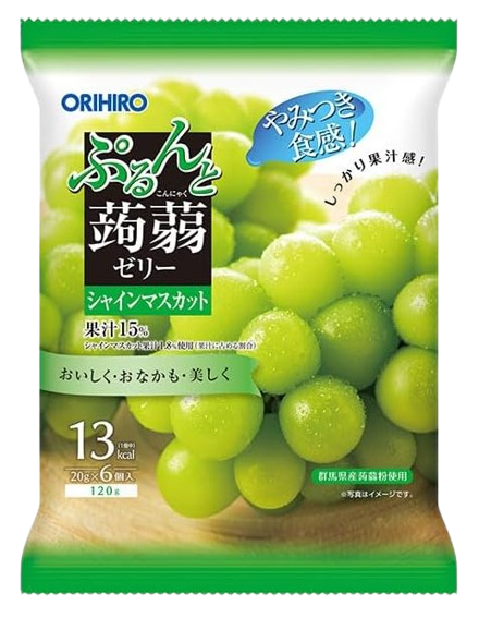 일본 오리히로 곤약젤리 청포도 1봉지 (6개입)