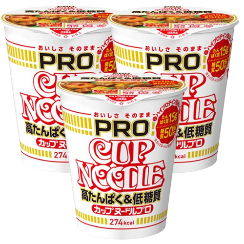 닛신 PRO 고단백 저당질 컵누들 컵라면 3개 세트