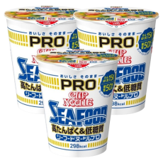 닛신 PRO 고단백 저당질 씨푸드 컵누들 컵라면 3개