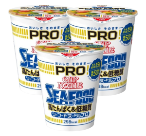 닛신 PRO 고단백 저당질 씨푸드 컵누들 컵라면 3개