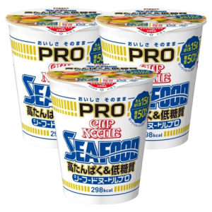 닛신 PRO 고단백 저당질 씨푸드 컵누들 컵라면 3개