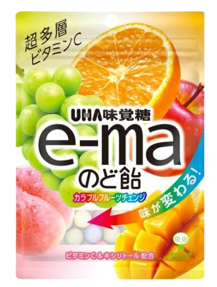UHA 미각당 e-ma 목캔디 다채로운 과일 체인지 50g