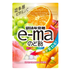 UHA 미각당 e-ma 목캔디 다채로운 과일 체인지 50g