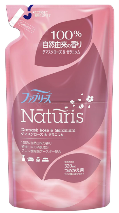 페브리즈 내추리스 탈취 스프레이 다마스크로즈 제라늄 리필 320ml