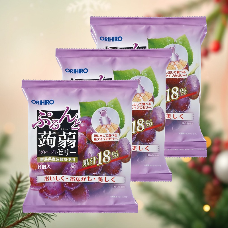 일본 오리히로 곤약젤리 포도 3개 세트