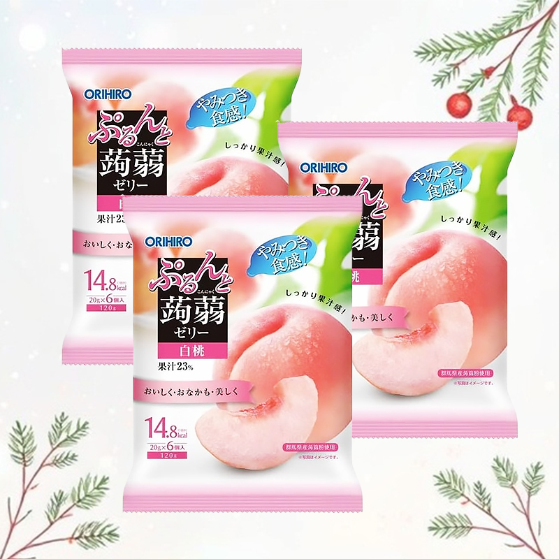 일본 오리히로 곤약젤리 복숭아 3개 세트