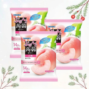 일본 오리히로 곤약젤리 복숭아 3개 세트