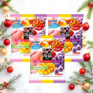 오리히로 곤약젤리 파우치 큰 봉지 피치 망고 포도 3개 세트