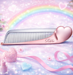 리파 하트콤 아이라 꼬리빗 로즈골드색