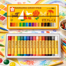 사쿠라 고무밴드부착 크레파스 16색 LP16R