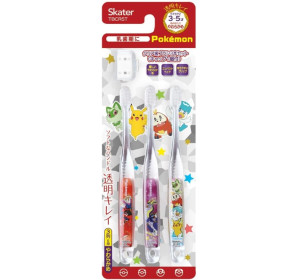 스케이터 포켓몬스터 어린이용 투명 칫솔 3개 세트 3~5세