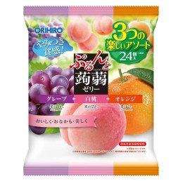오리히로 곤약젤리 파우치 큰 봉지 포도+복숭아+오렌지 (24개입)